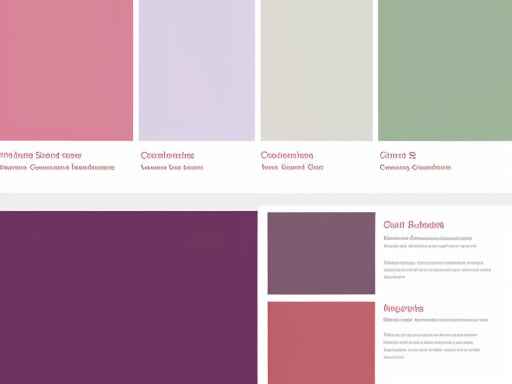 different colour palletes against a white background for a website design